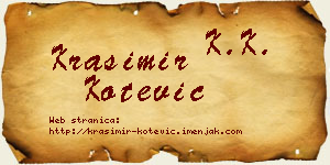 Krasimir Kotević vizit kartica